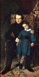 Auguste de Chatillon Victor Hugo with his son Francois Victor